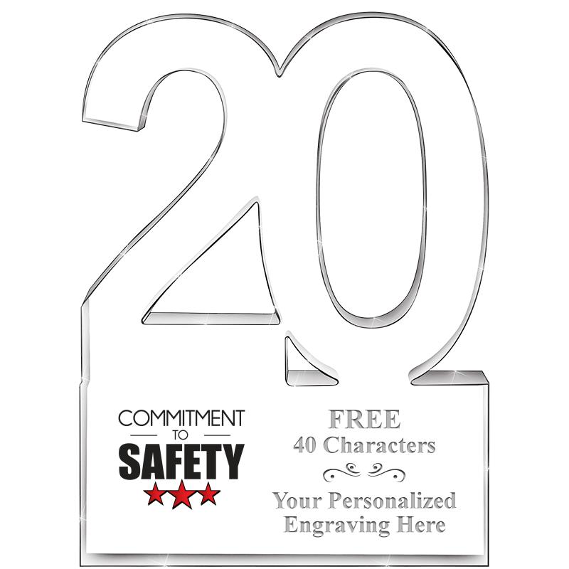 6" 20 YEARS OF SERVICE ACRYLIC