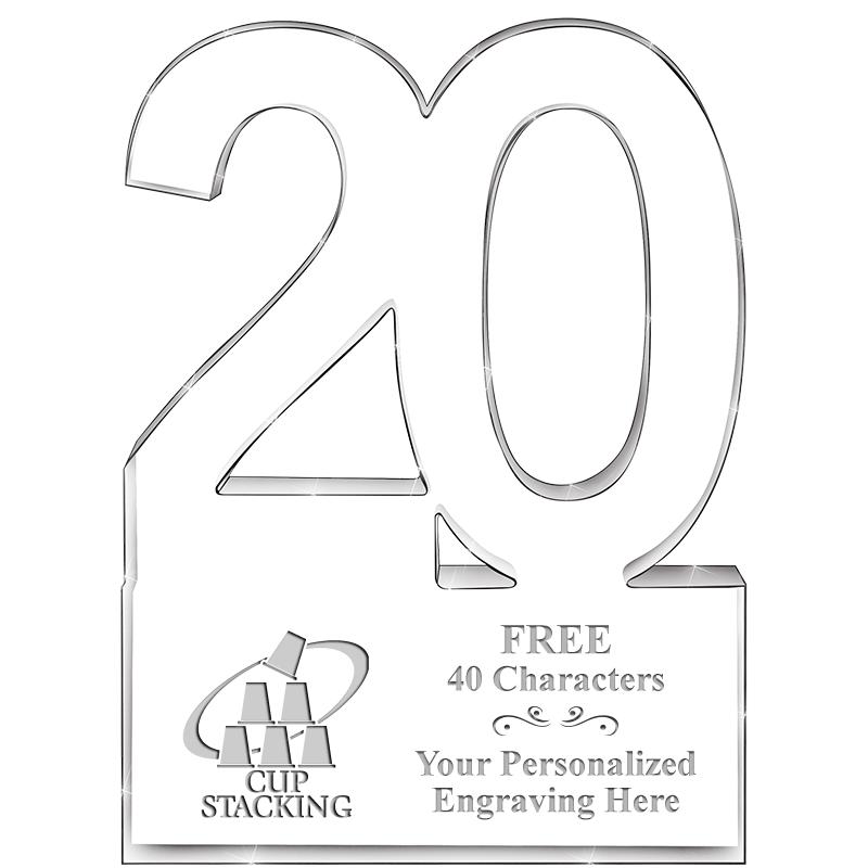 6" 20 YEARS OF SERVICE ACRYLIC