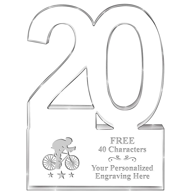 6" 20 YEARS OF SERVICE ACRYLIC