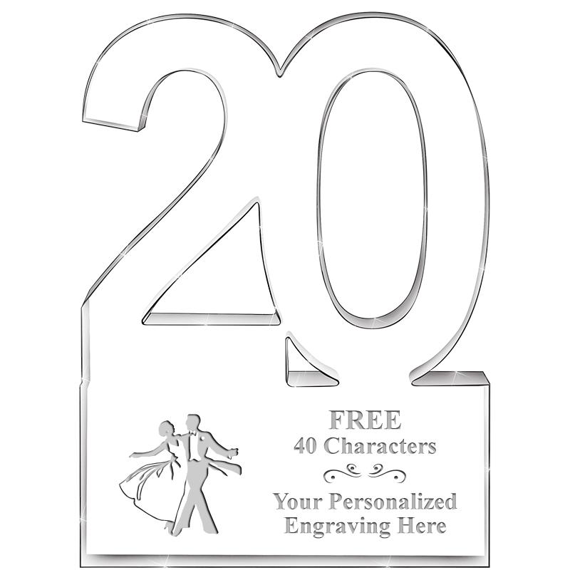 6" 20 YEARS OF SERVICE ACRYLIC