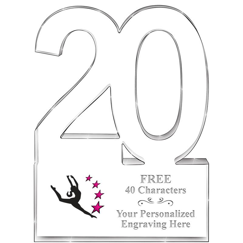 6" 20 YEARS OF SERVICE ACRYLIC