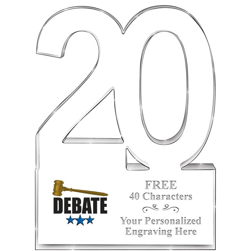 6" 20 YEARS OF SERVICE ACRYLIC