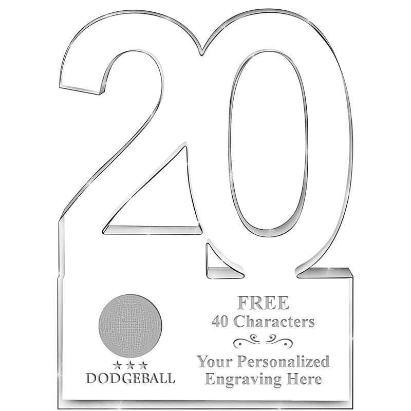 6" 20 YEARS OF SERVICE ACRYLIC