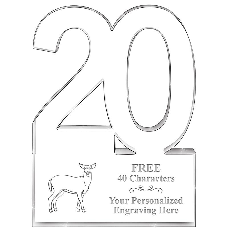 6" 20 YEARS OF SERVICE ACRYLIC