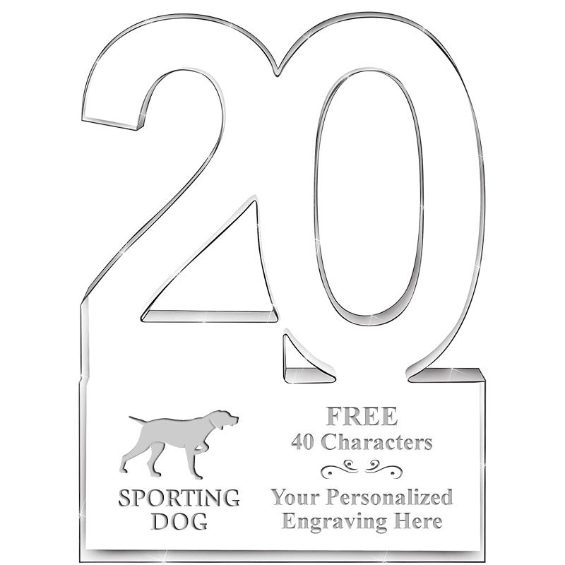 6" 20 YEARS OF SERVICE ACRYLIC