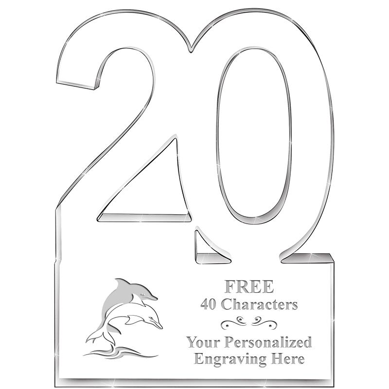 6" 20 YEARS OF SERVICE ACRYLIC