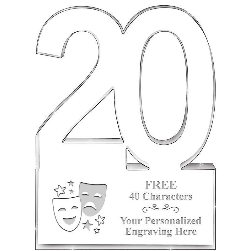 6" 20 YEARS OF SERVICE ACRYLIC