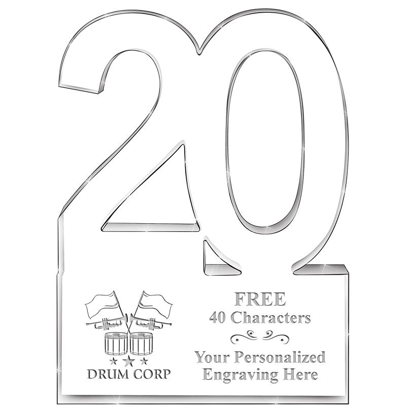 6" 20 YEARS OF SERVICE ACRYLIC