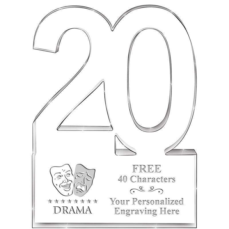 6" 20 YEARS OF SERVICE ACRYLIC