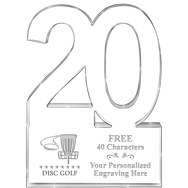 6" 20 YEARS OF SERVICE ACRYLIC