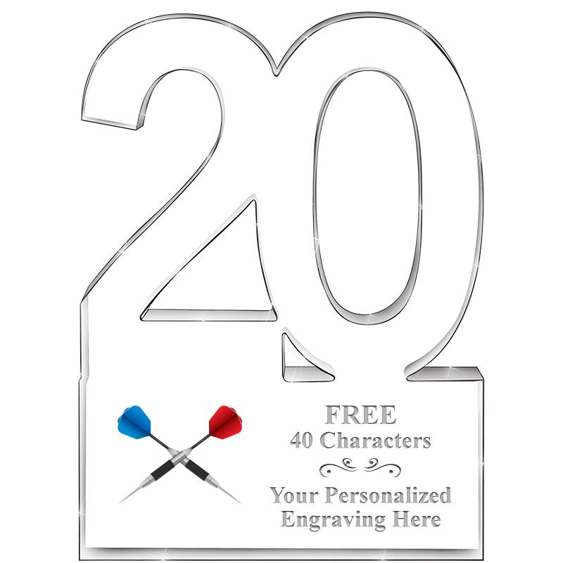 6" 20 YEARS OF SERVICE ACRYLIC