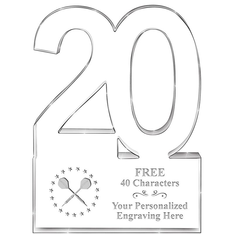 6" 20 YEARS OF SERVICE ACRYLIC