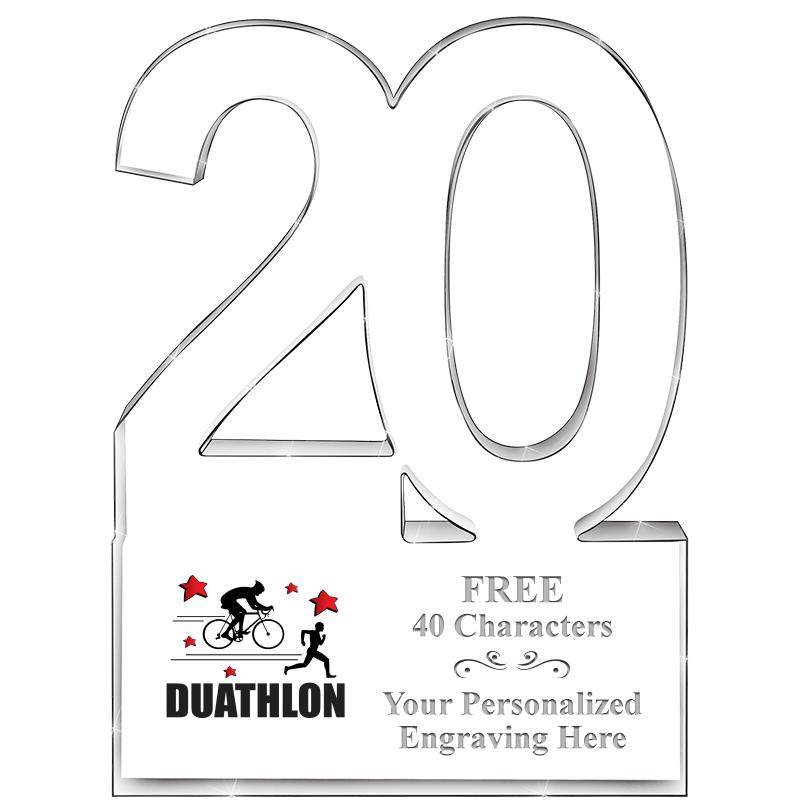 6" 20 YEARS OF SERVICE ACRYLIC