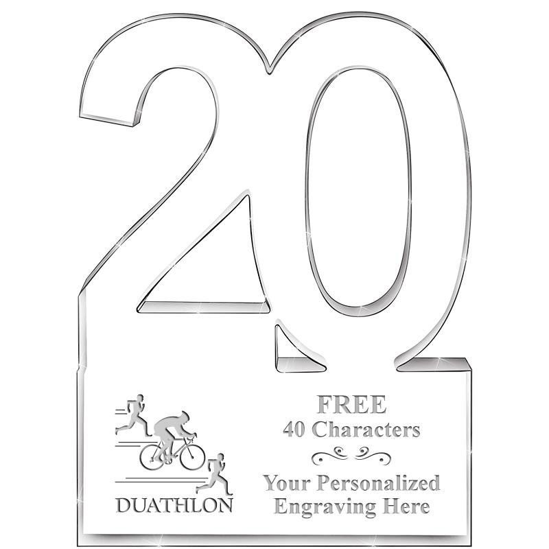 6" 20 YEARS OF SERVICE ACRYLIC