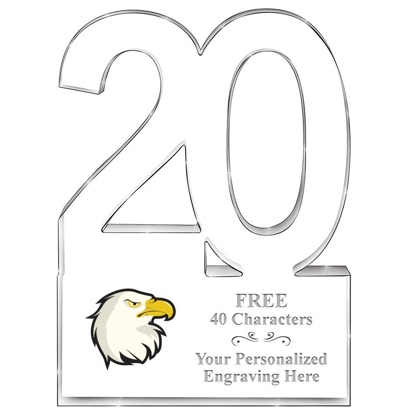 6" 20 YEARS OF SERVICE ACRYLIC