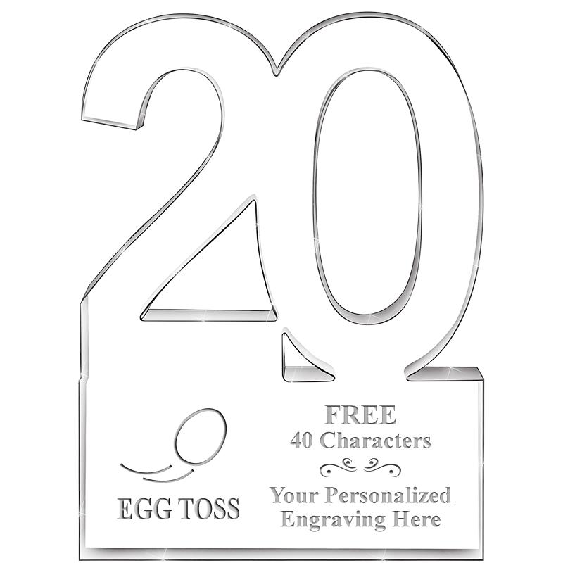 6" 20 YEARS OF SERVICE ACRYLIC