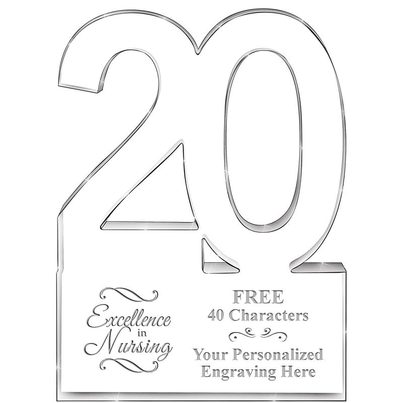 6" 20 YEARS OF SERVICE ACRYLIC
