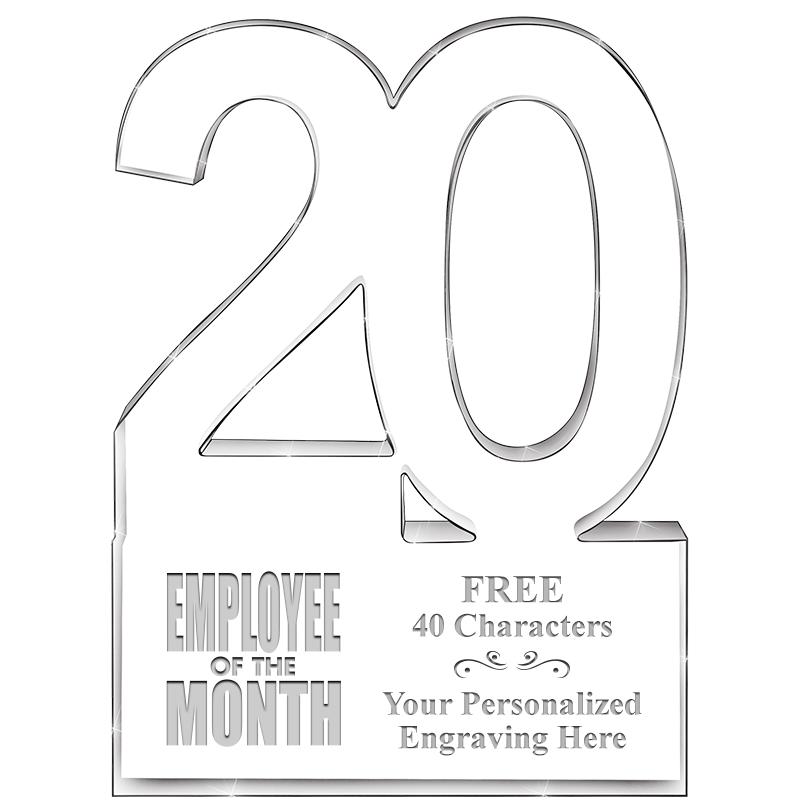 6" 20 YEARS OF SERVICE ACRYLIC