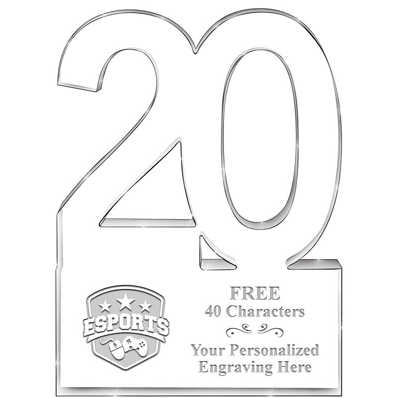 6" 20 YEARS OF SERVICE ACRYLIC