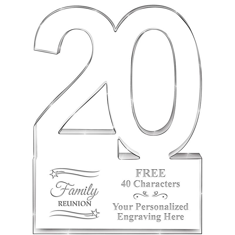 6" 20 YEARS OF SERVICE ACRYLIC