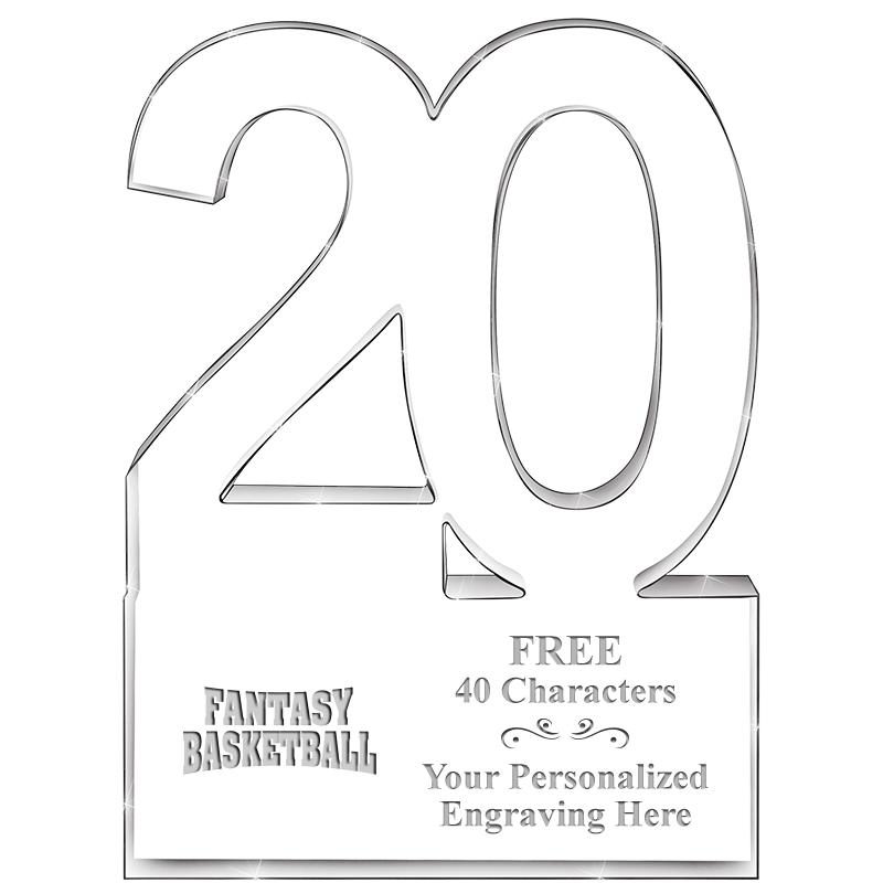 6" 20 YEARS OF SERVICE ACRYLIC