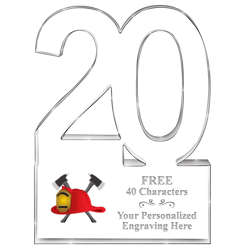 6" 20 YEARS OF SERVICE ACRYLIC