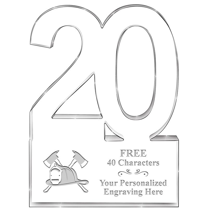 6" 20 YEARS OF SERVICE ACRYLIC