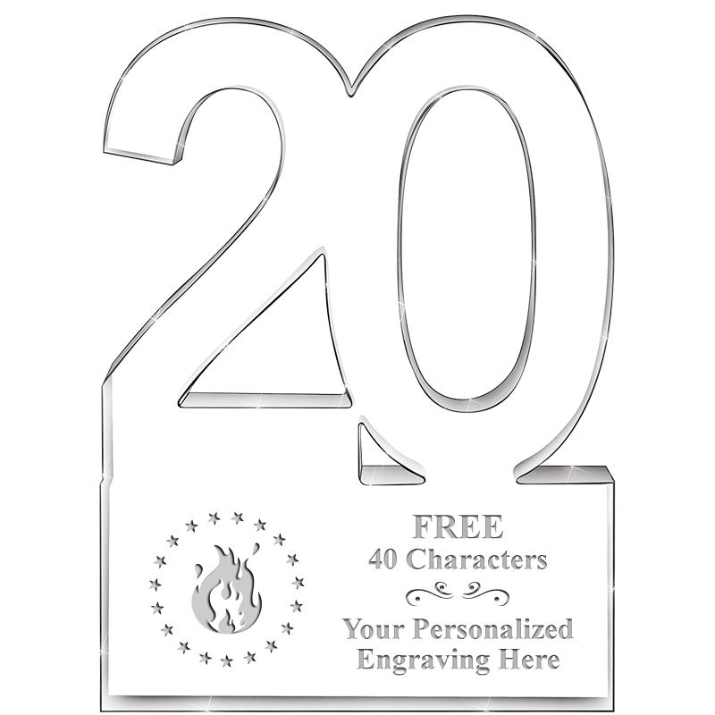 6" 20 YEARS OF SERVICE ACRYLIC