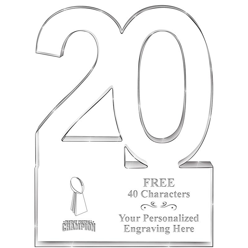 6" 20 YEARS OF SERVICE ACRYLIC