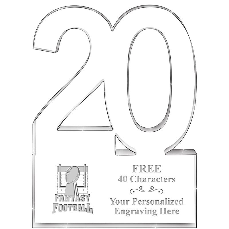 6" 20 YEARS OF SERVICE ACRYLIC