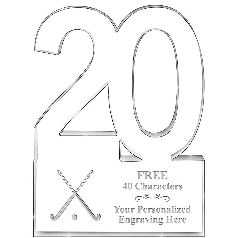 6" 20 YEARS OF SERVICE ACRYLIC