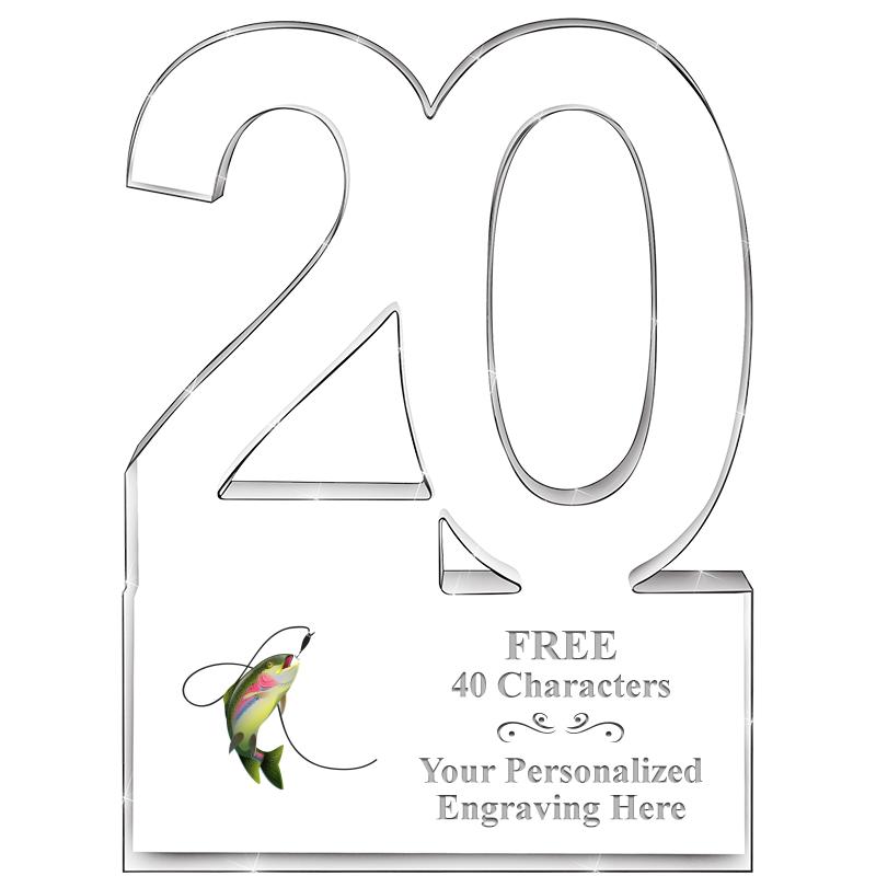 6" 20 YEARS OF SERVICE ACRYLIC