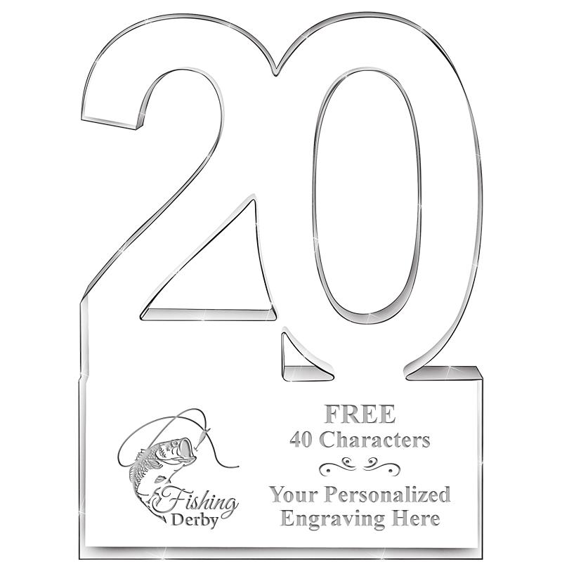 6" 20 YEARS OF SERVICE ACRYLIC