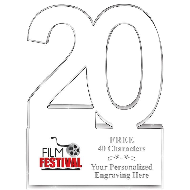 6" 20 YEARS OF SERVICE ACRYLIC