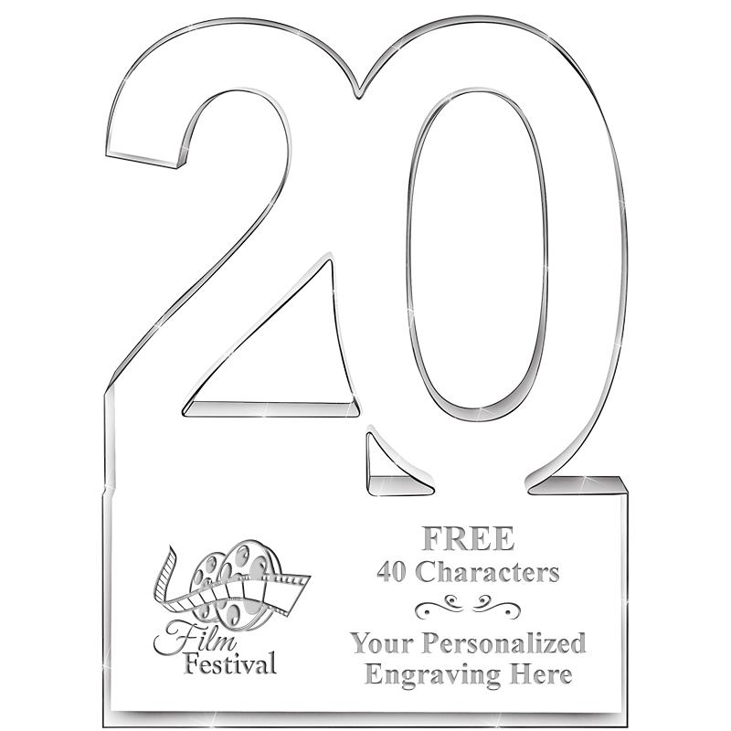 6" 20 YEARS OF SERVICE ACRYLIC