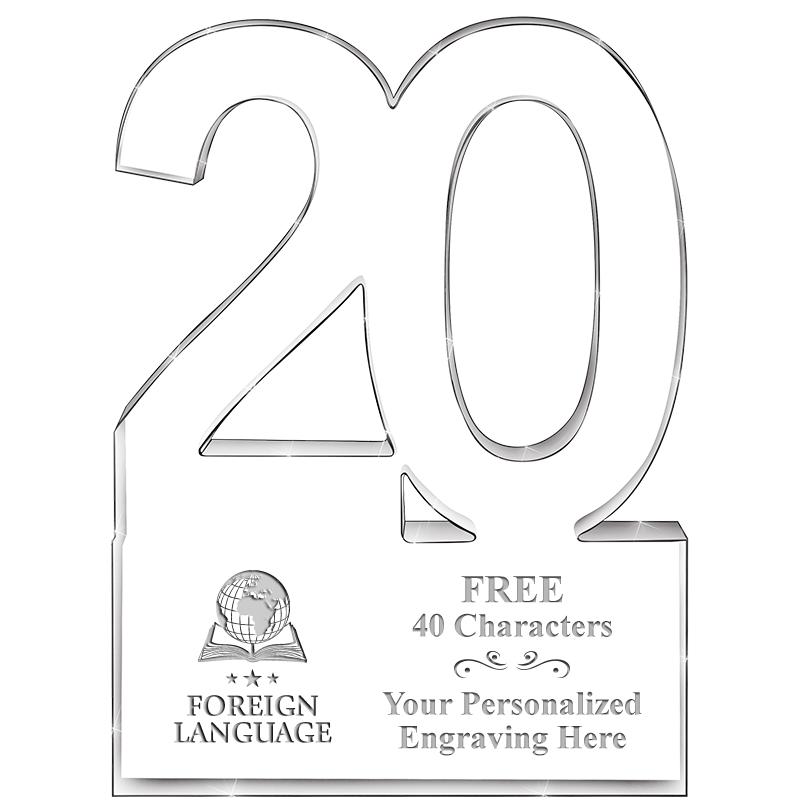 6" 20 YEARS OF SERVICE ACRYLIC