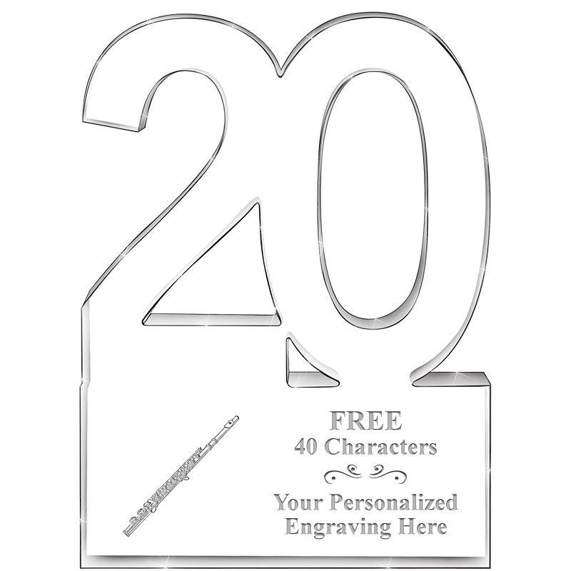 6" 20 YEARS OF SERVICE ACRYLIC