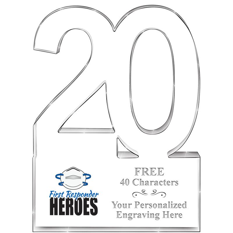 6" 20 YEARS OF SERVICE ACRYLIC