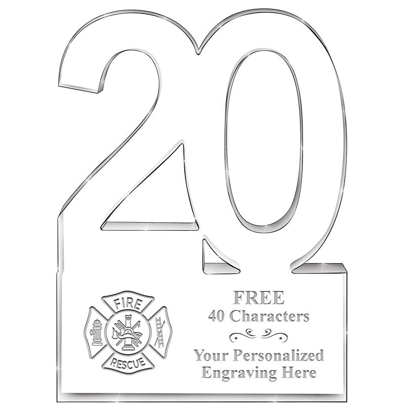 6" 20 YEARS OF SERVICE ACRYLIC