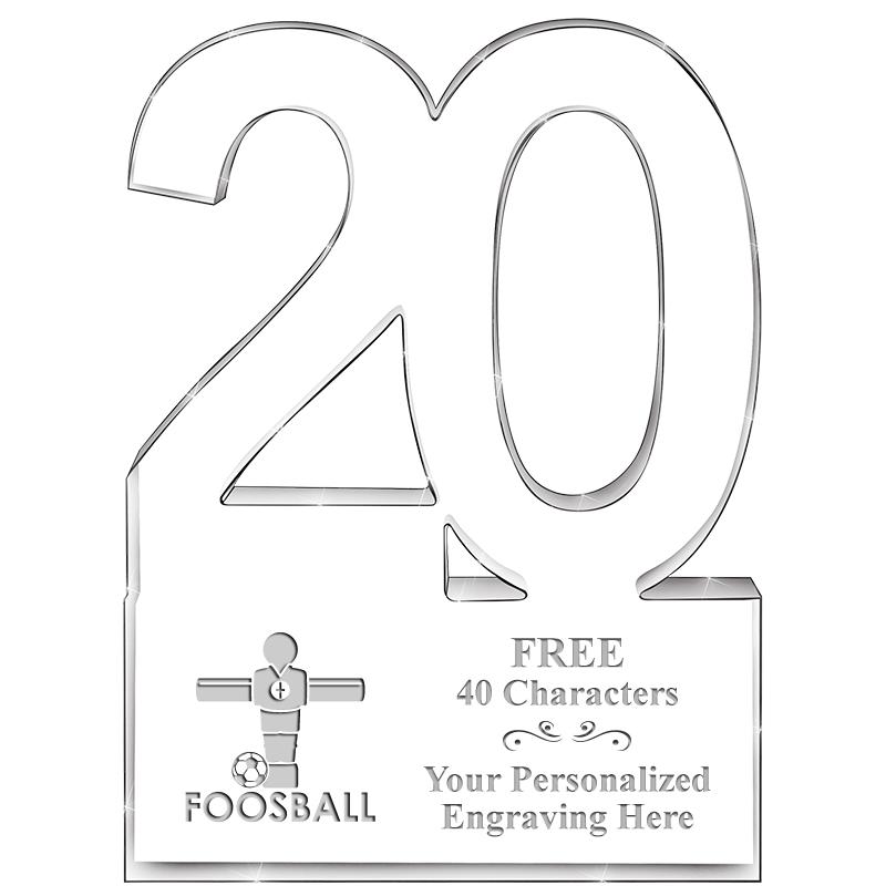 6" 20 YEARS OF SERVICE ACRYLIC