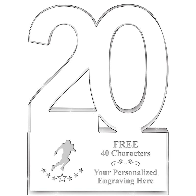 6" 20 YEARS OF SERVICE ACRYLIC