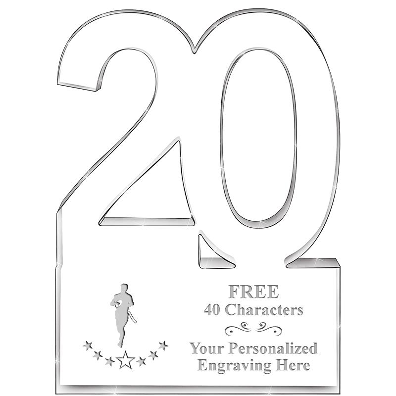 6" 20 YEARS OF SERVICE ACRYLIC