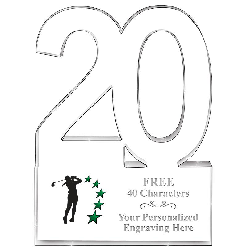 6" 20 YEARS OF SERVICE ACRYLIC