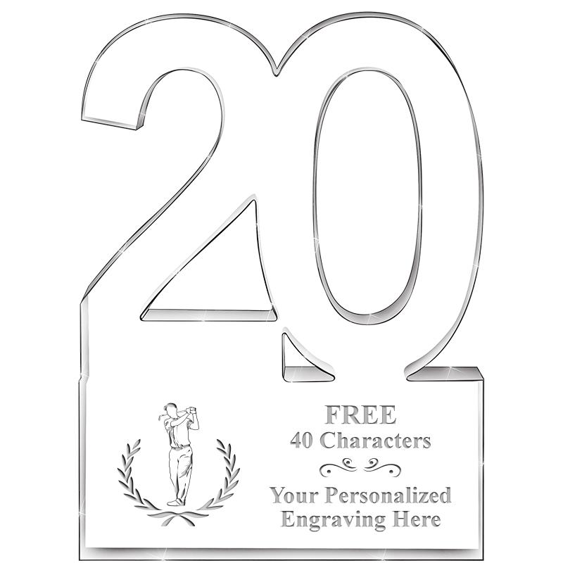6" 20 YEARS OF SERVICE ACRYLIC
