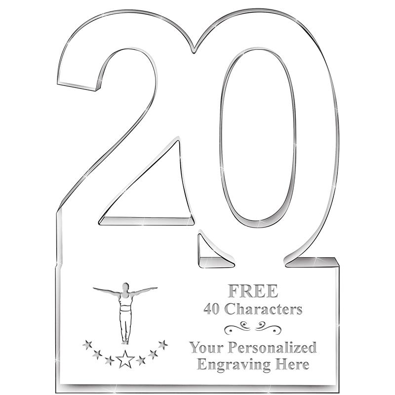 6" 20 YEARS OF SERVICE ACRYLIC