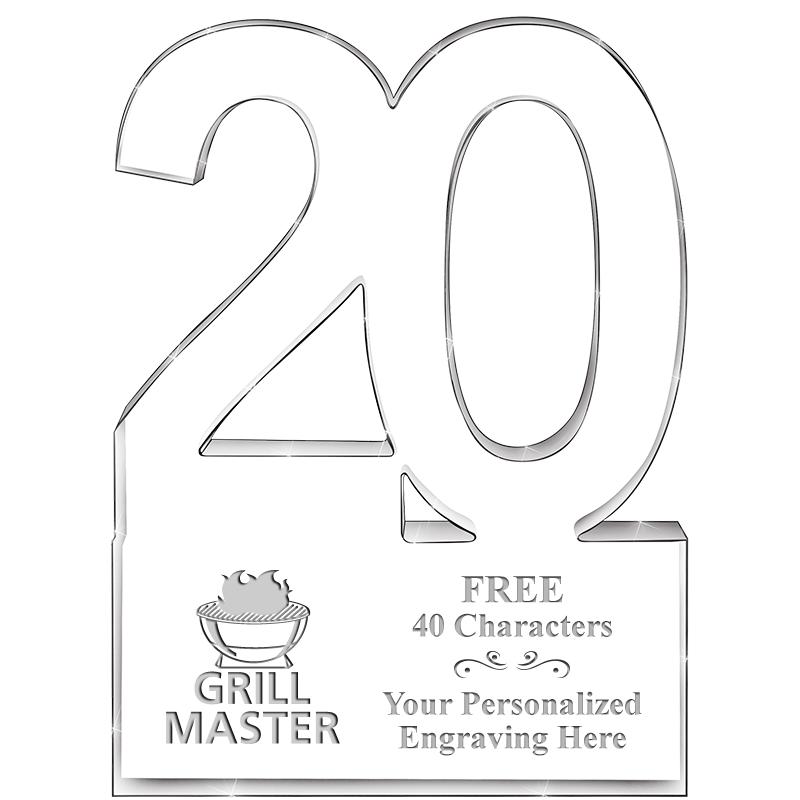 6" 20 YEARS OF SERVICE ACRYLIC