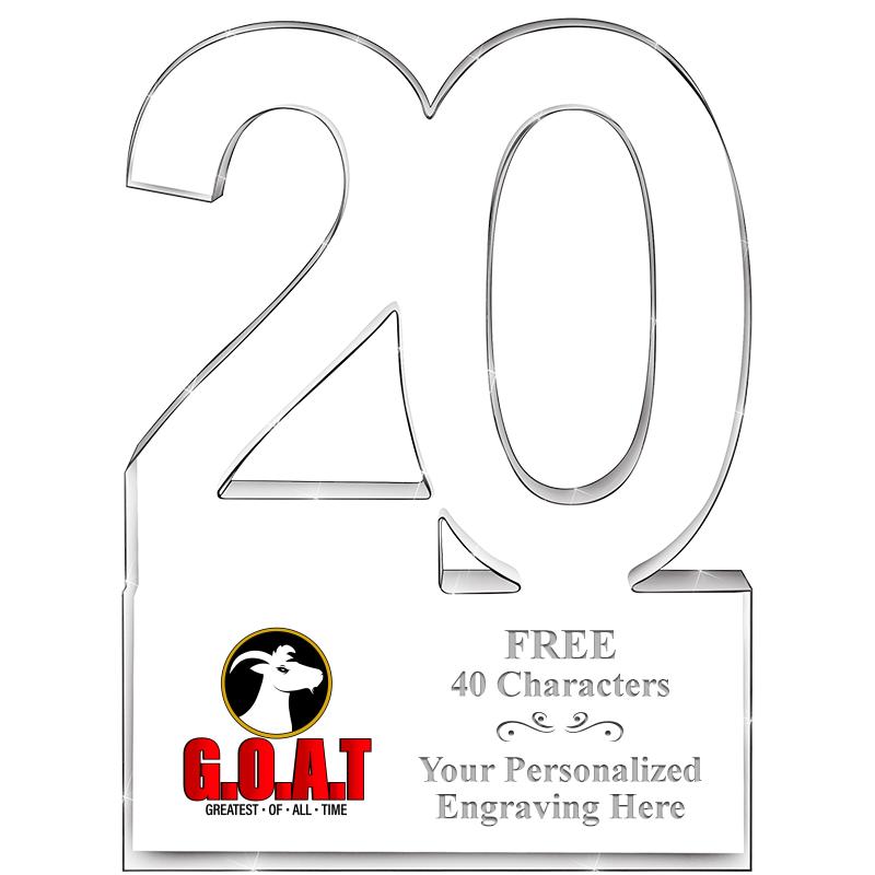 6" 20 YEARS OF SERVICE ACRYLIC