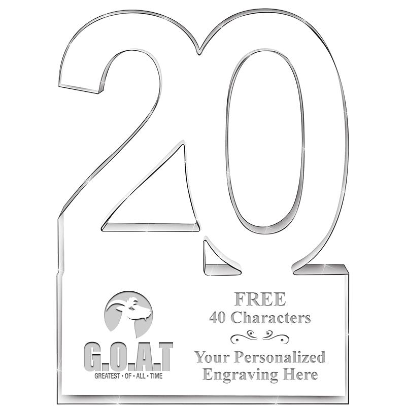 6" 20 YEARS OF SERVICE ACRYLIC