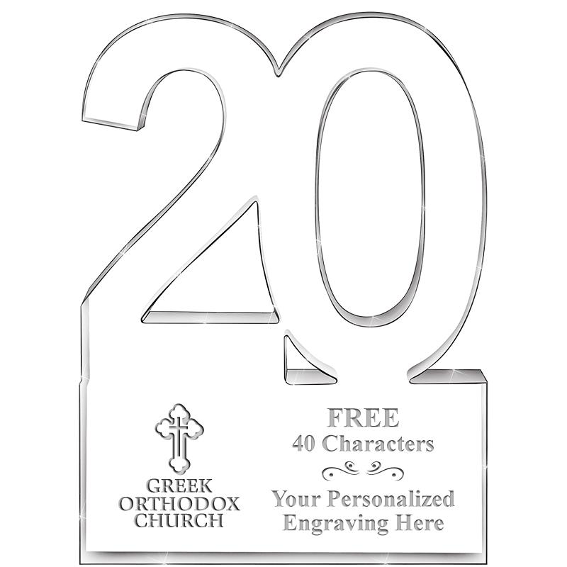 6" 20 YEARS OF SERVICE ACRYLIC