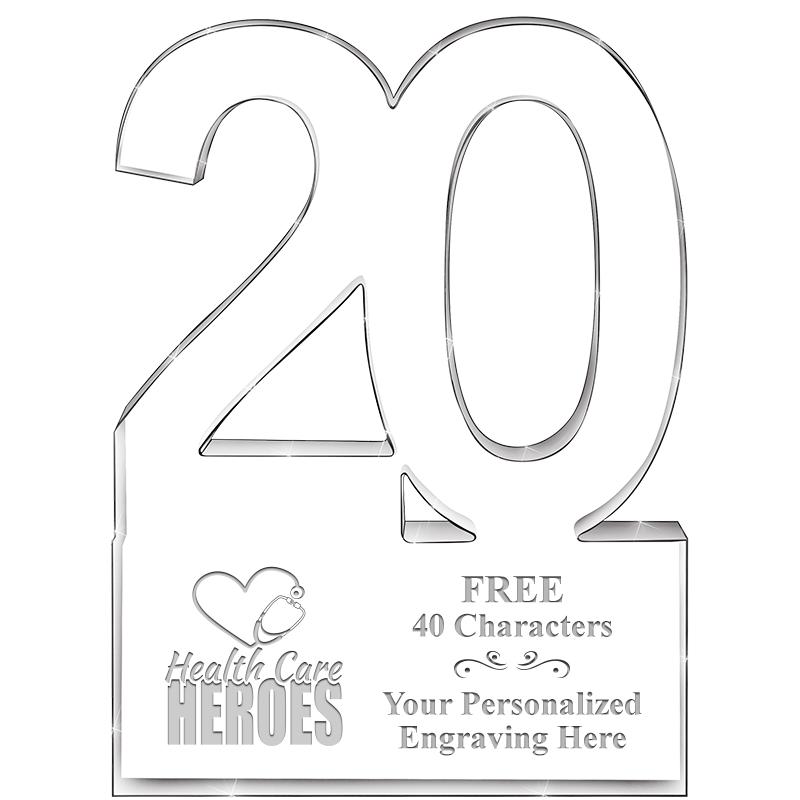 6" 20 YEARS OF SERVICE ACRYLIC